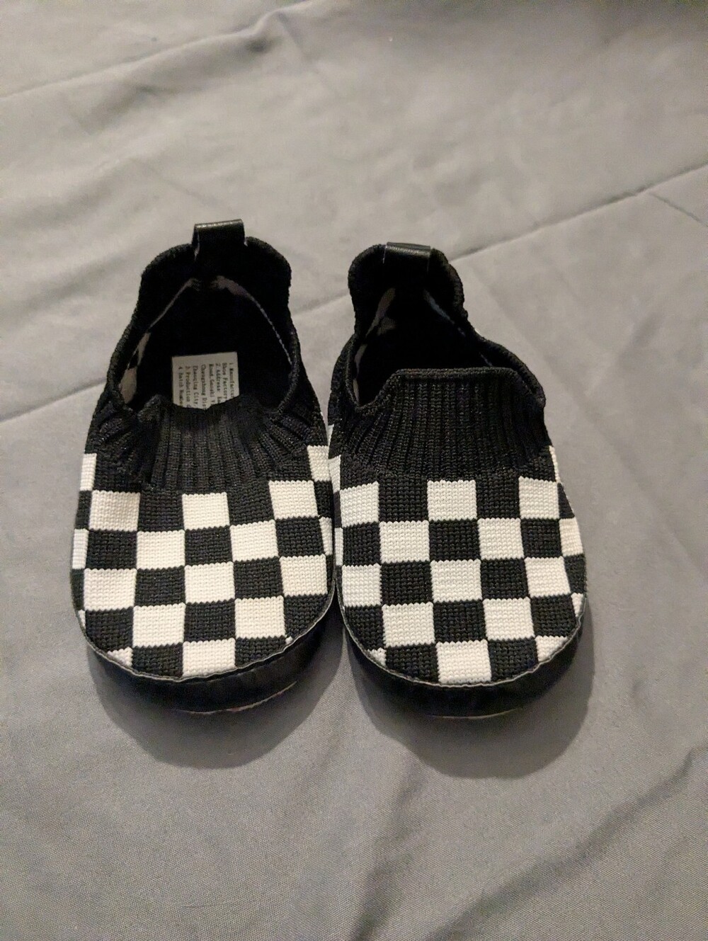 baby checked slip on shoes